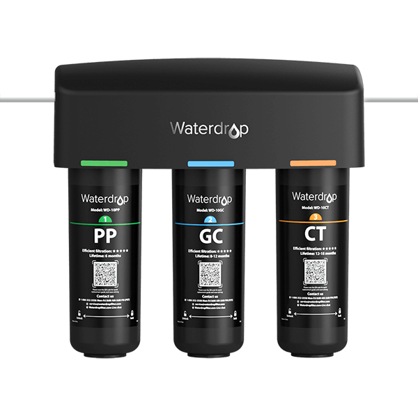 3-stufiges Unterbau-Wasserfiltersystem mit speziellem Wasserhahn Waterdrop TSB