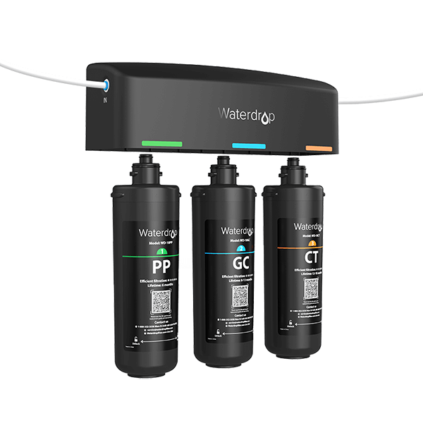 3-stufiges Unterbau-Wasserfiltersystem mit speziellem Wasserhahn Waterdrop TSB