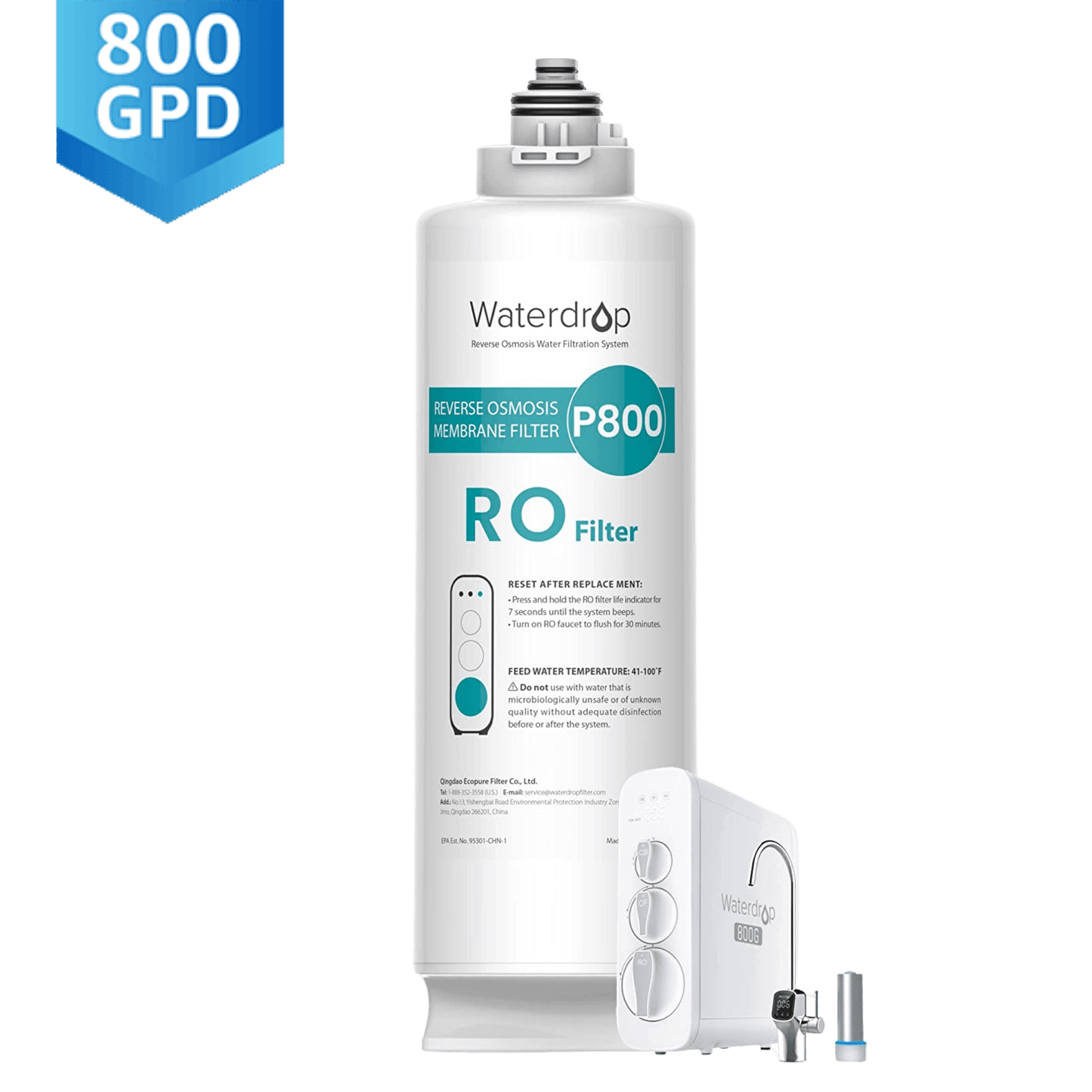WD-G3P800-N2RO Filter für Waterdrop G3P800 Umkehrosmoseanlagen | 800GPD