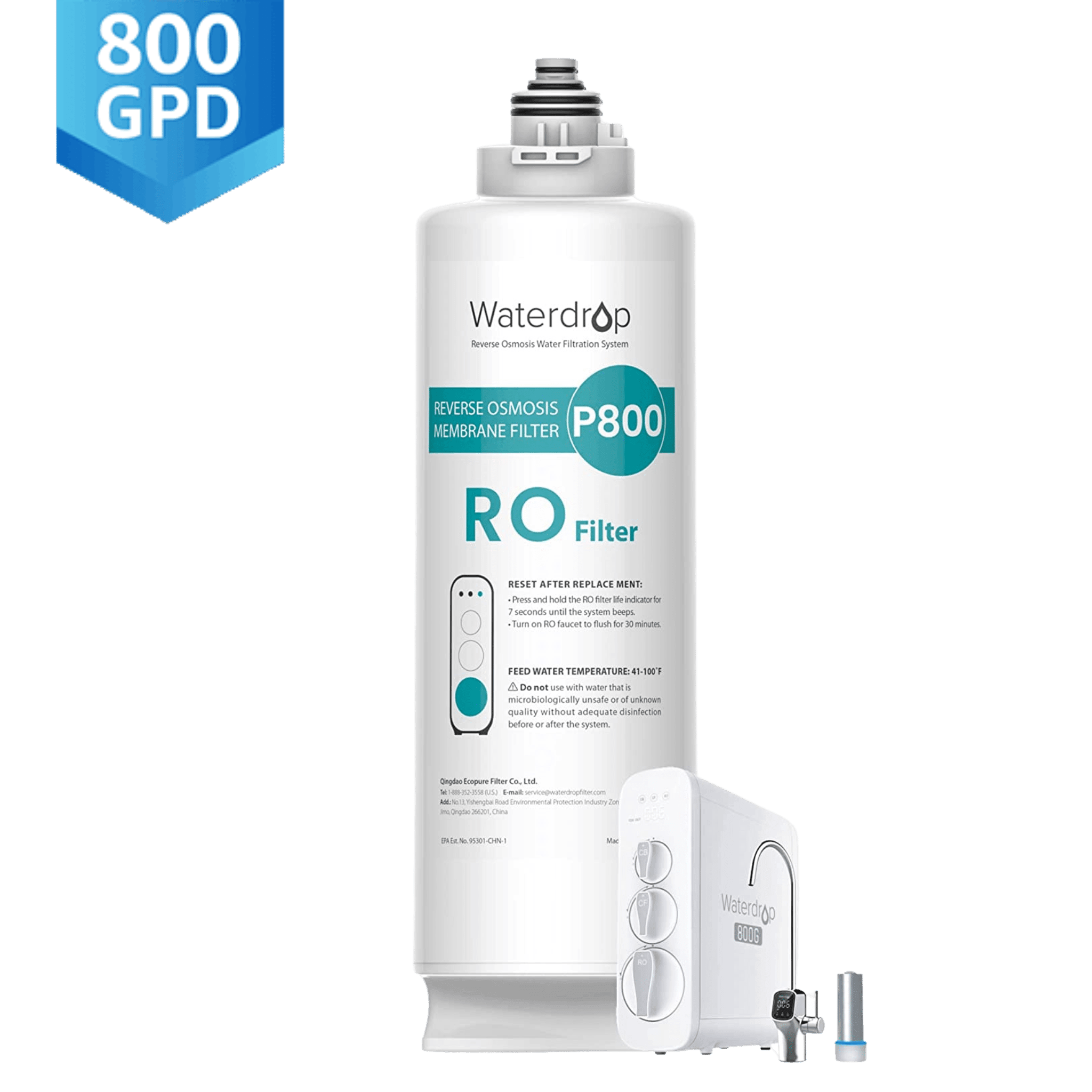 WD-G3P800-N2RO Filter für Waterdrop G3P800 Umkehrosmoseanlagen | 800GPD